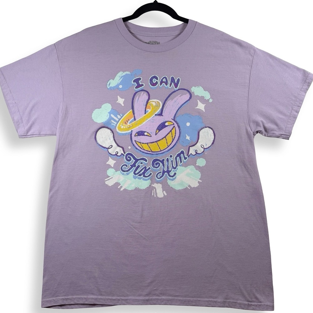 Amazing Digital Circus Jax I Can Fix Him Purple Graphic Tee Large Hot Topic TADC